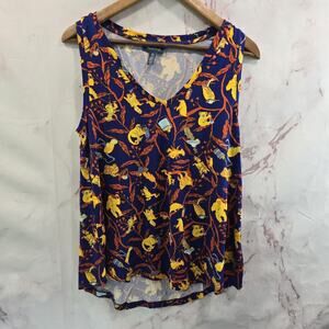 ModCloth Shirt Womens Medium Tank Flying Squirrel Gorilla Koala Frog Lobster